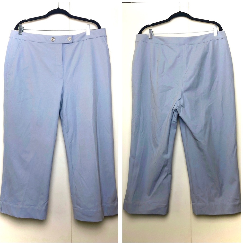 St. John Cropped Trousers Light Blue Straight Leg